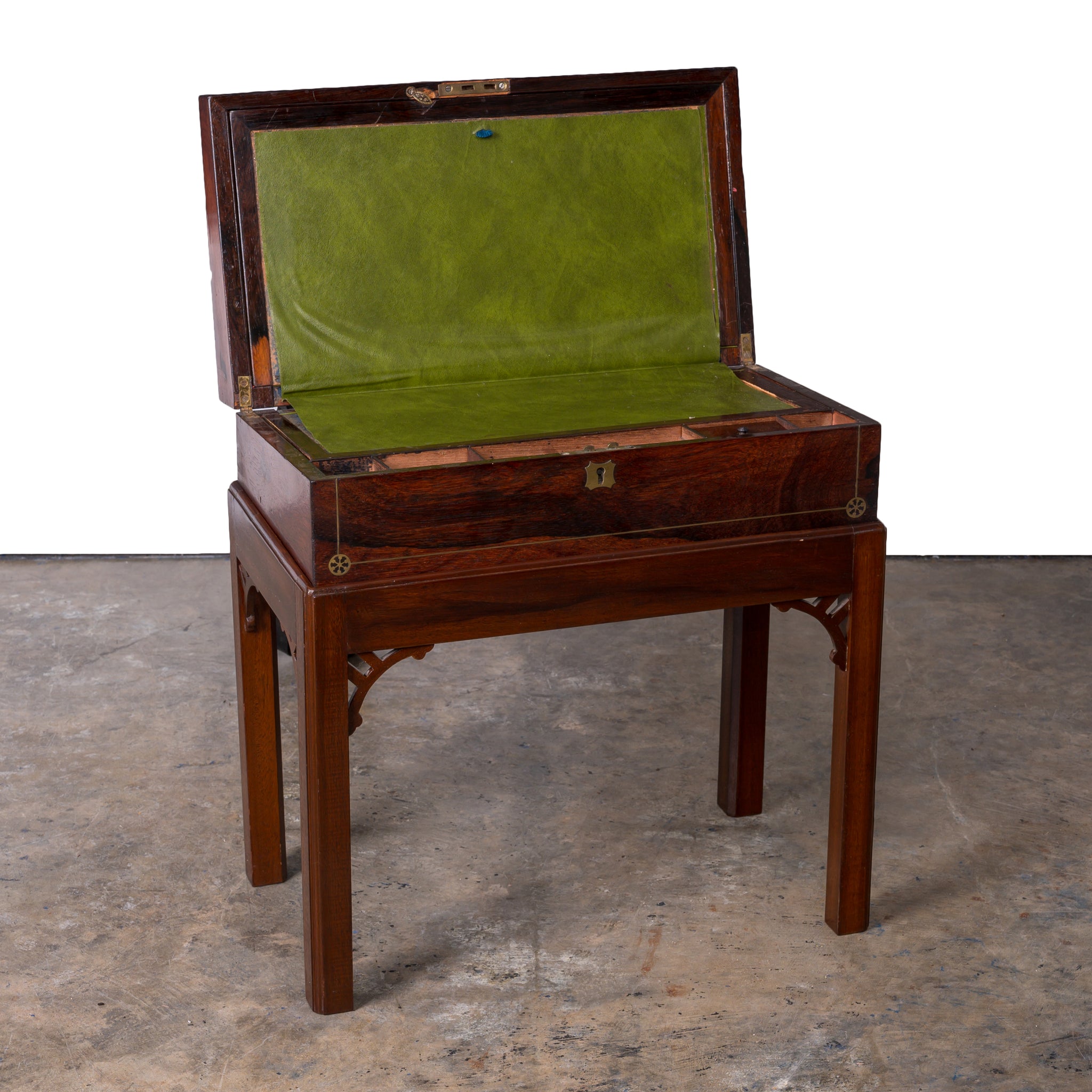 English Rosewood Lap Desk on Stand, 19th Century