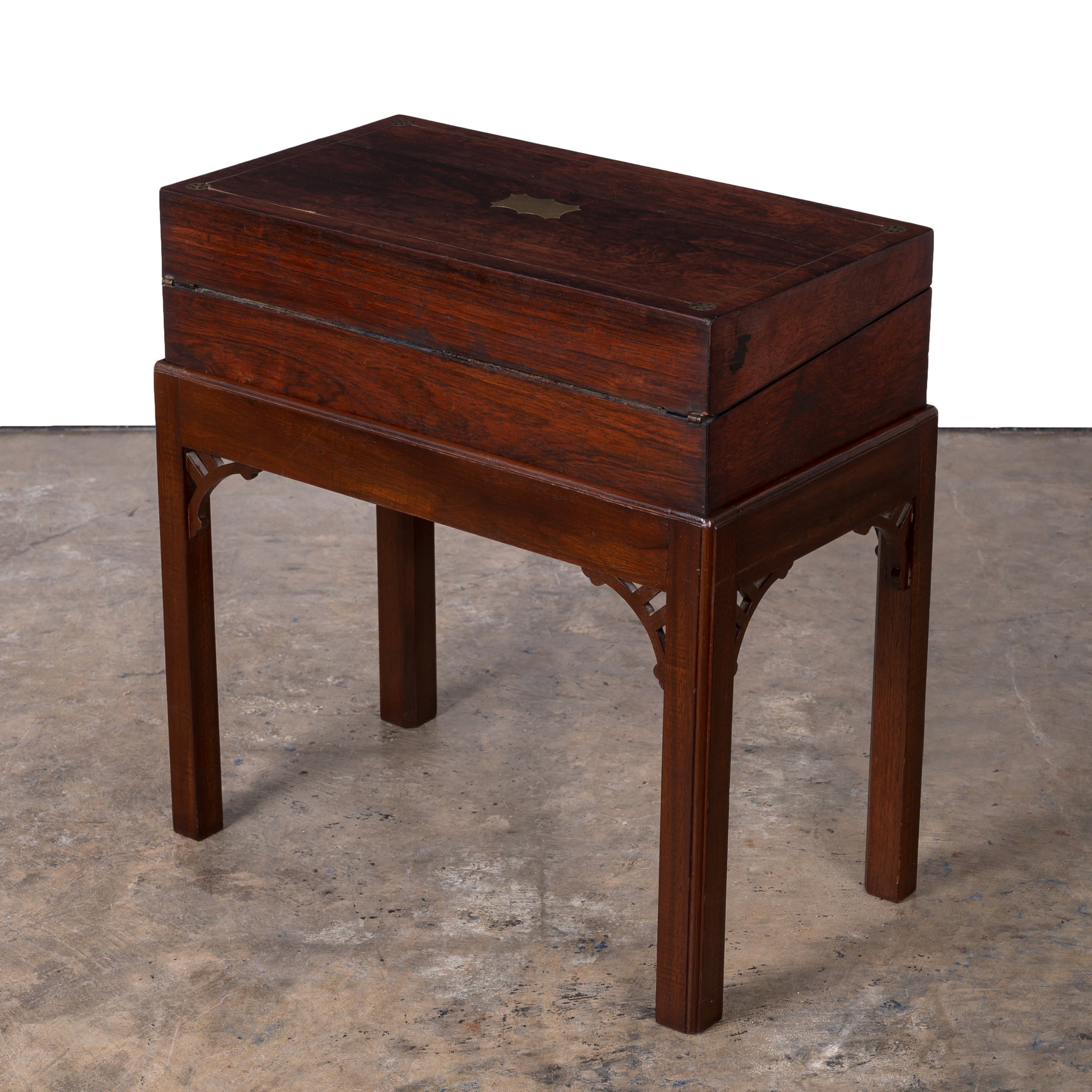 English Rosewood Lap Desk on Stand, 19th Century