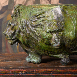 A Japanese Bronze “Animal” Jardiniere