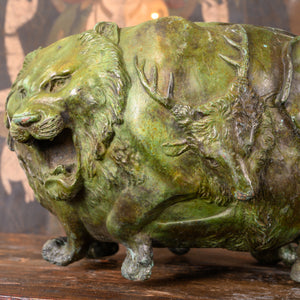 A Japanese Bronze “Animal” Jardiniere