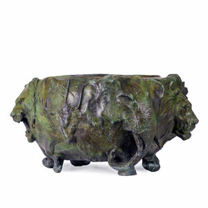 A Japanese Bronze “Animal” Jardiniere