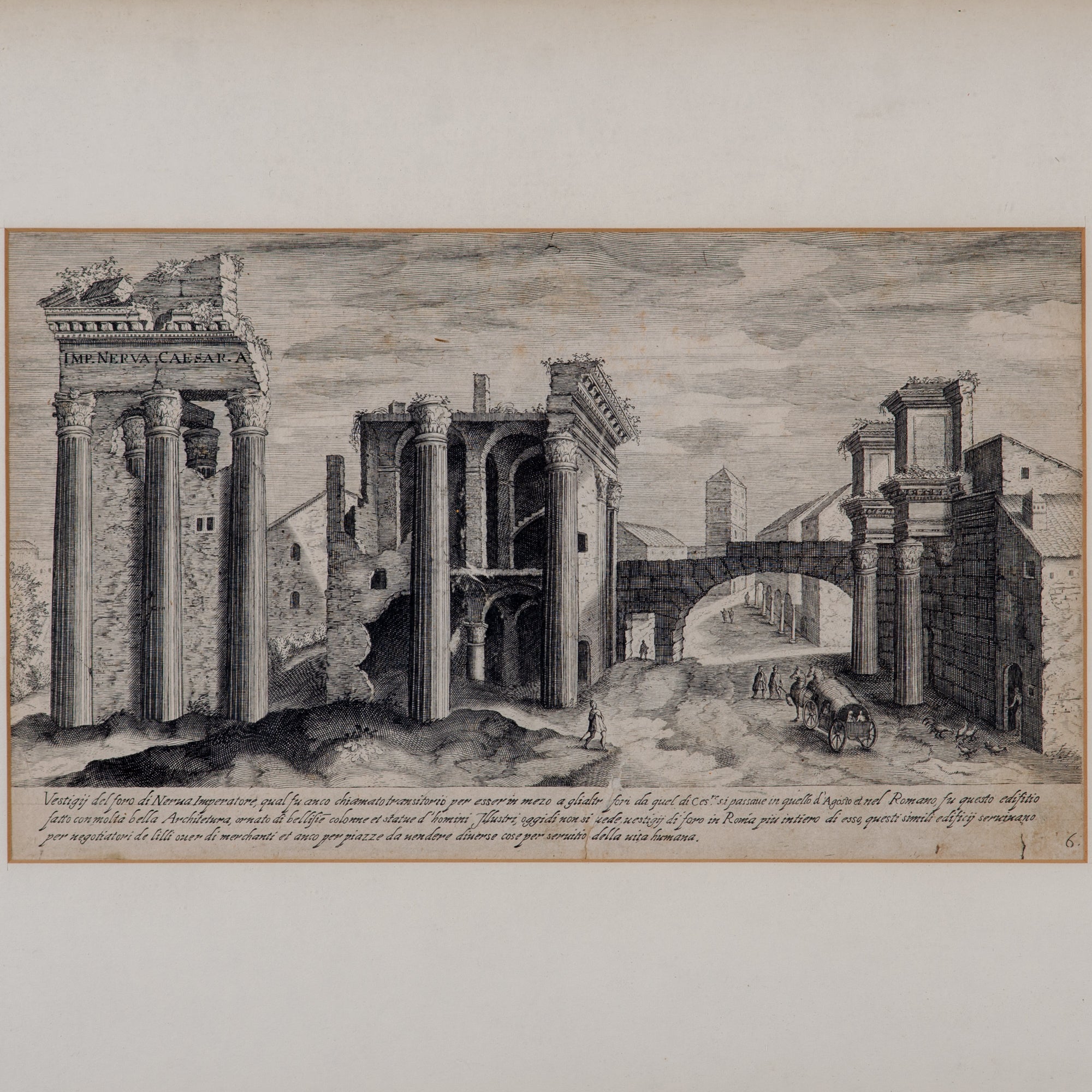Étienne Dupérac Etchings of Ancient Roman Ruins, 17th Century - A Pair
