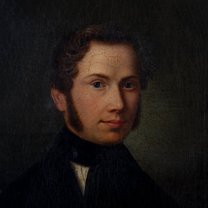 German Gentleman Portrait Painting - Friedrich Maesser, 1847