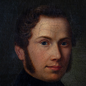 German Gentleman Portrait Painting - Friedrich Maesser, 1847