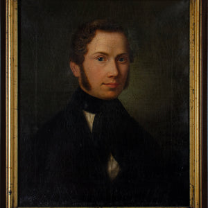 German Gentleman Portrait Painting - Friedrich Maesser, 1847