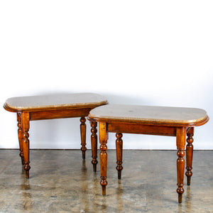 Victorian Marble Top Walnut Tables - a Pair