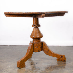 Dutch Colonial Teak Wheel Hub Pedestal Table