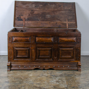 Provincial Spanish Oak Paneled Coffer, c.17th Century