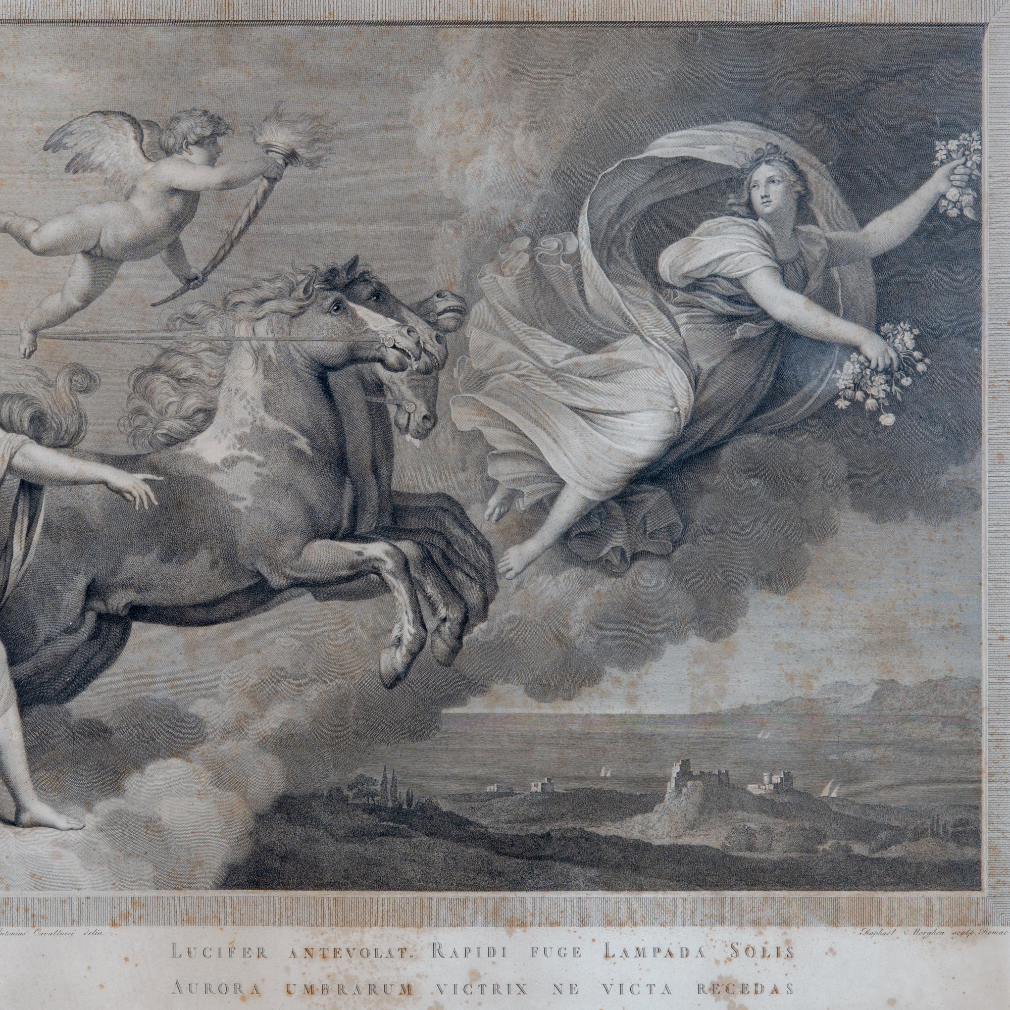 AURORA Engraving after Guido Reni Fresco by R.S. Morghen, c.1787