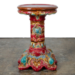 English Majolica Pedestal, c.1890s