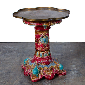 English Majolica Pedestal, c.1890s