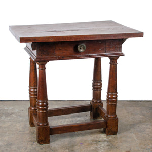 Continental Baroque Walnut Side Table, 17th Century