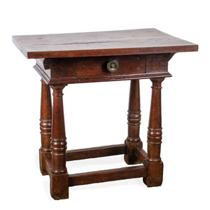 Continental Baroque Walnut Side Table, 17th Century