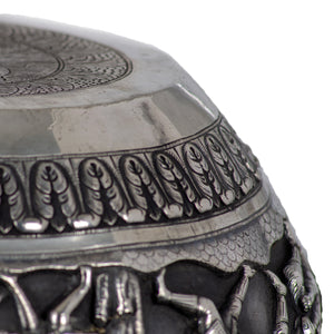 Indian Silver Repoussé Hunting Bowl, Lucknow, 19th Century