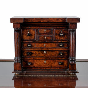 Scottish Miniature Burl Wood Chest of Drawers, 1863