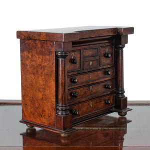 Scottish Miniature Burl Wood Chest of Drawers, 1863