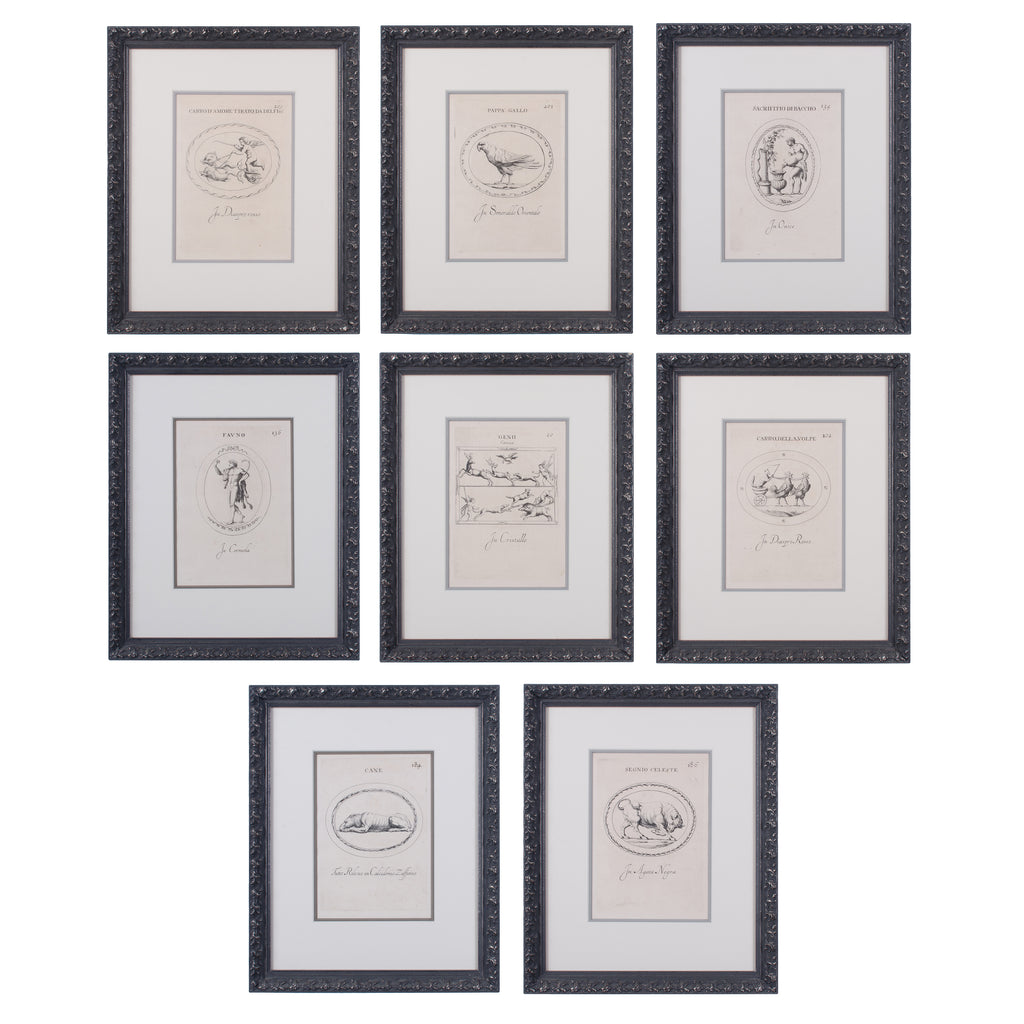 Leonardo Agostini Engravings from Le Gemme Antiche Figurate - set of 8