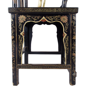 Chinese Black Lacquer Armchairs