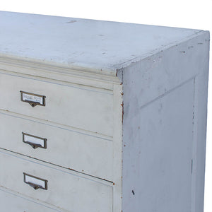 Antique Painted Wood File Cabinet