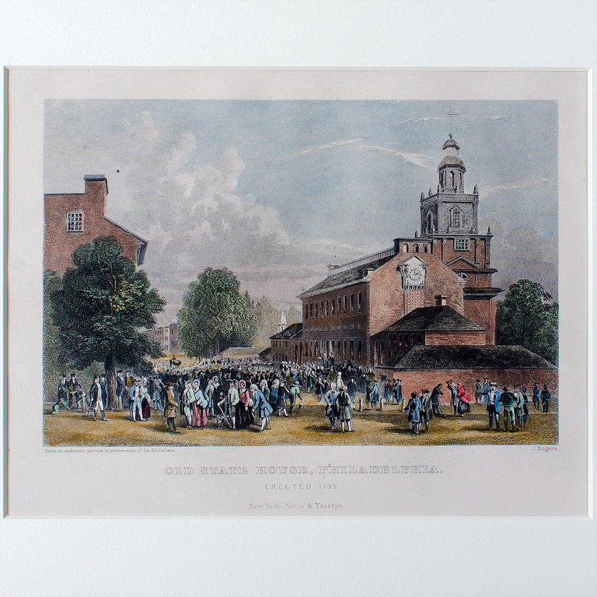 Old State House, Philadelphia, Engraving by J. Rogers