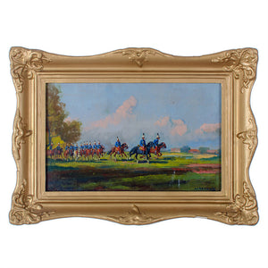 Janos Harencz, Militia on Horseback, Oil on Canvas