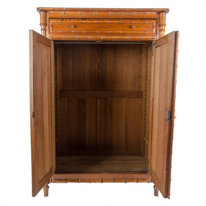 French Colonial Faux Bamboo Armoire C. 1900