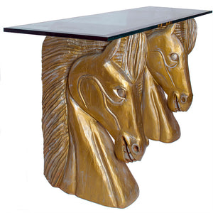 Carved Horse Head Console Table