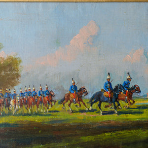 Janos Harencz, Militia on Horseback, Oil on Canvas