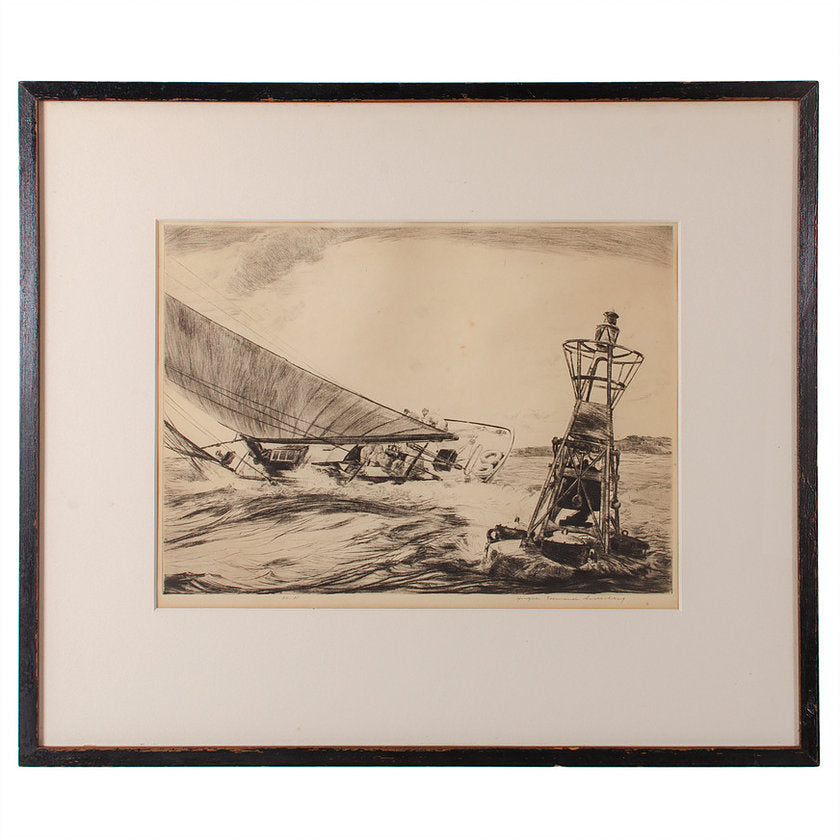Yngve Edward Soderberg Etching, Ed.85, Nautical Sailing Print