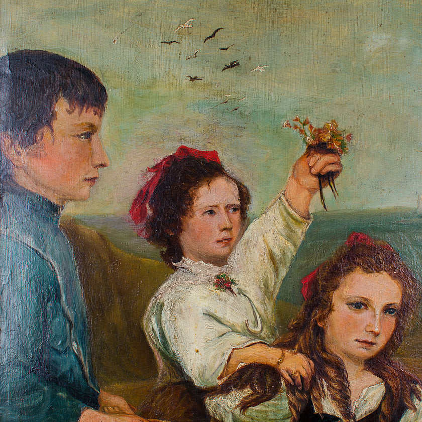 Philadelphia Folk Art Shoreline Family Portrait
