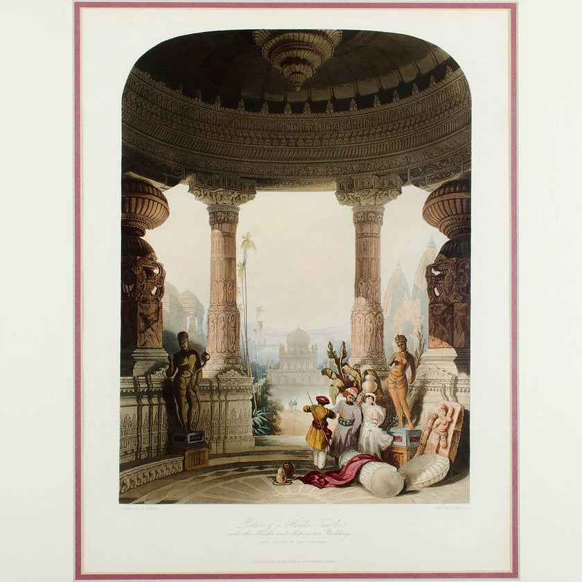 Hindu Temple Aquatint, a Captain Robert Melville Grindlay Print