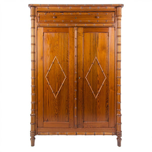 French Colonial Faux Bamboo Armoire C. 1900