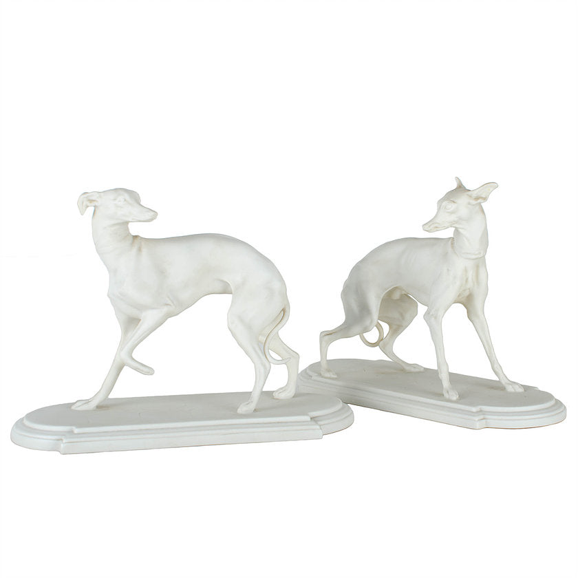 Boehm Bisque Whippet Figurines - A Pair