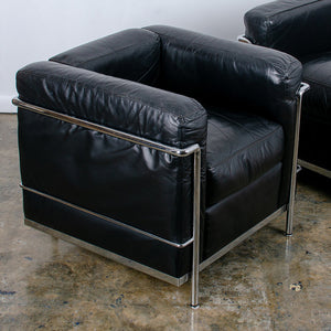 Cassina Le Corbusier LC2 Petit Modele Club Chairs - A Pair