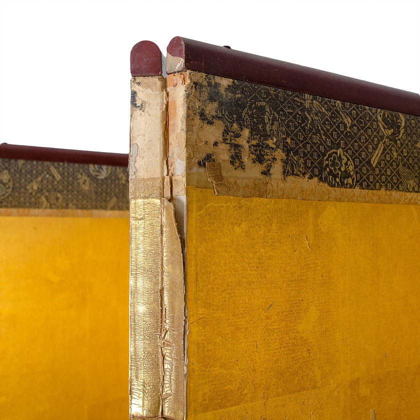 Antique Chinese Gold Leaf Room Divider Screen