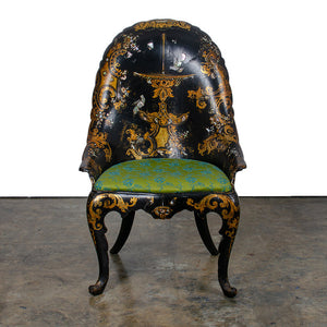 Victorian Japanned Papier-Mâché Chair, 1844