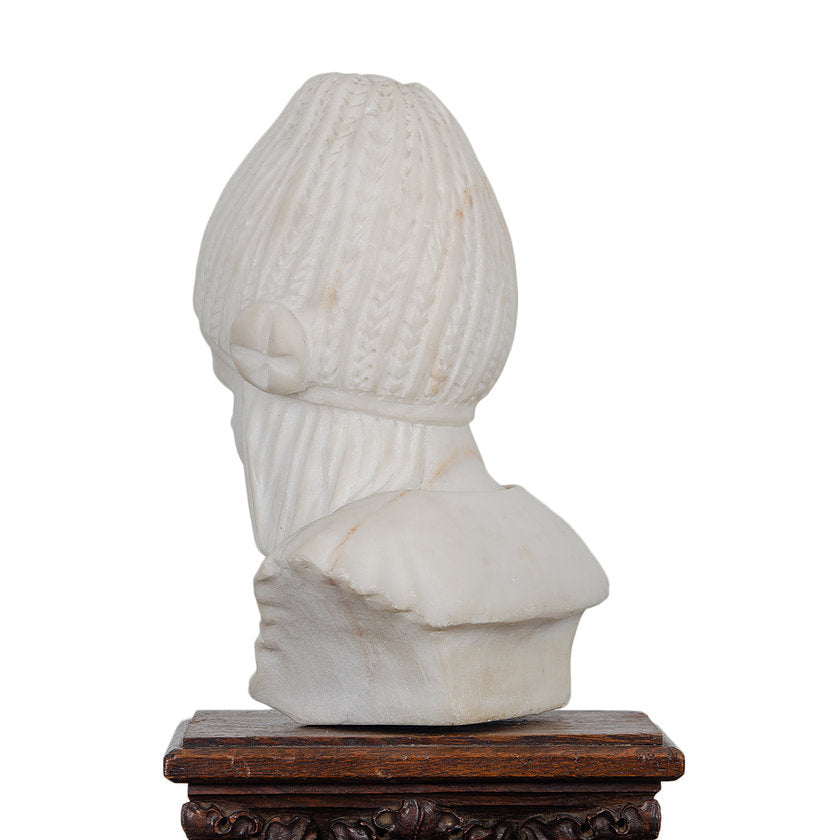 Nordic Girl Marble Bust, 19th Century