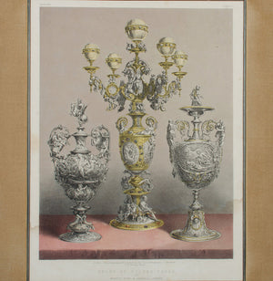 Silversmith’s Work & Group of Silver Vases, Antique Prints - A Pair