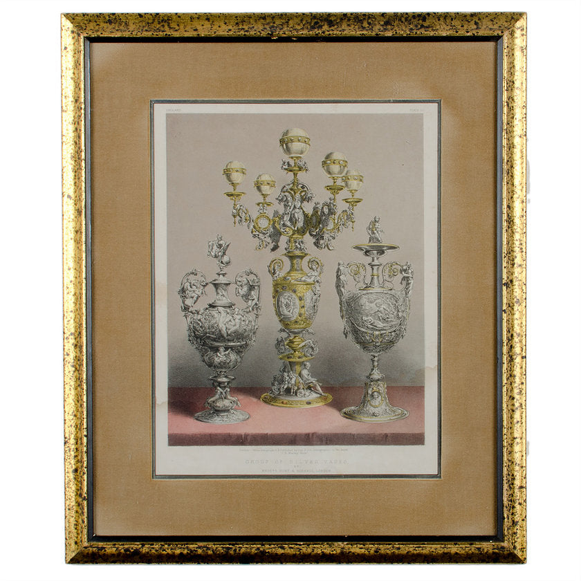 Silversmith’s Work & Group of Silver Vases, Antique Prints - A Pair
