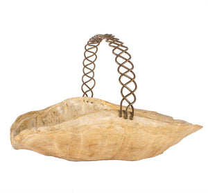 Antique Blonde Turtle Shell Carapace Basket