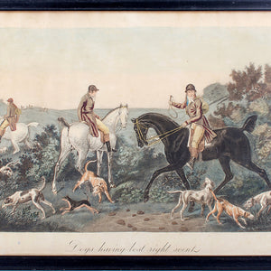 Dogs Having Lost Right Scent, Debucourt Hunt Scene Engraving