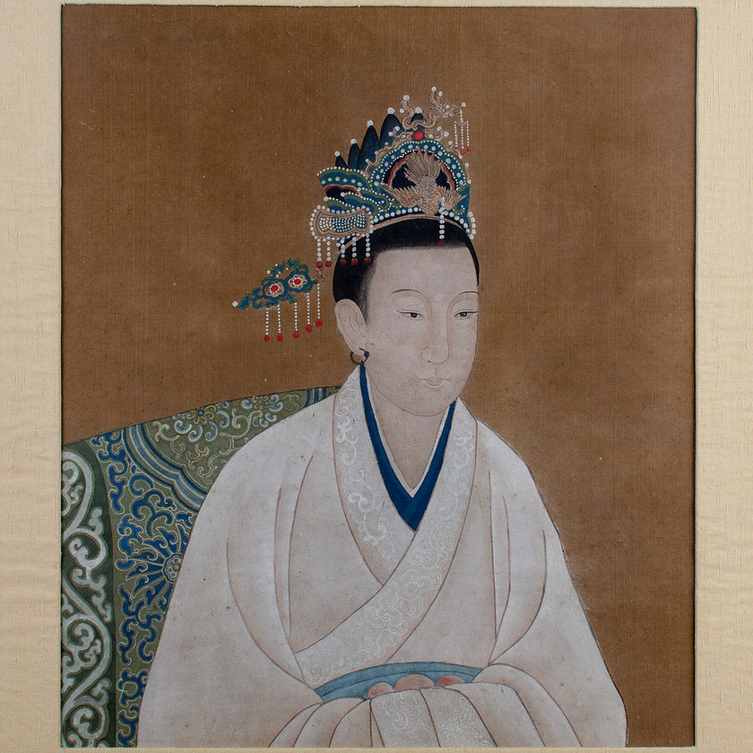 Chinese Ancestral Portrait Silk Painting