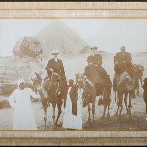Victorian Sphinx and Giza Pyramid Albumen Tourist Photograph