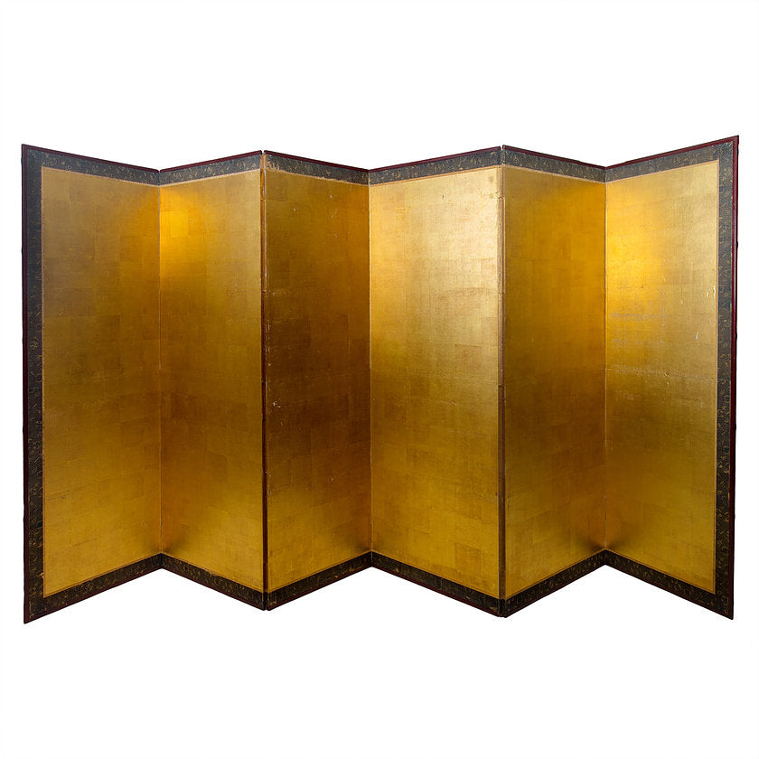Antique Chinese Gold Leaf Room Divider Screen
