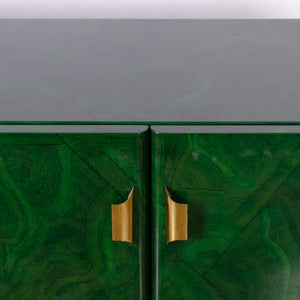 1970s Italian Malachite Lacquer Sideboard