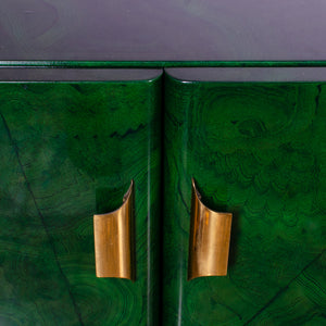 1970s Italian Malachite Lacquer Sideboard