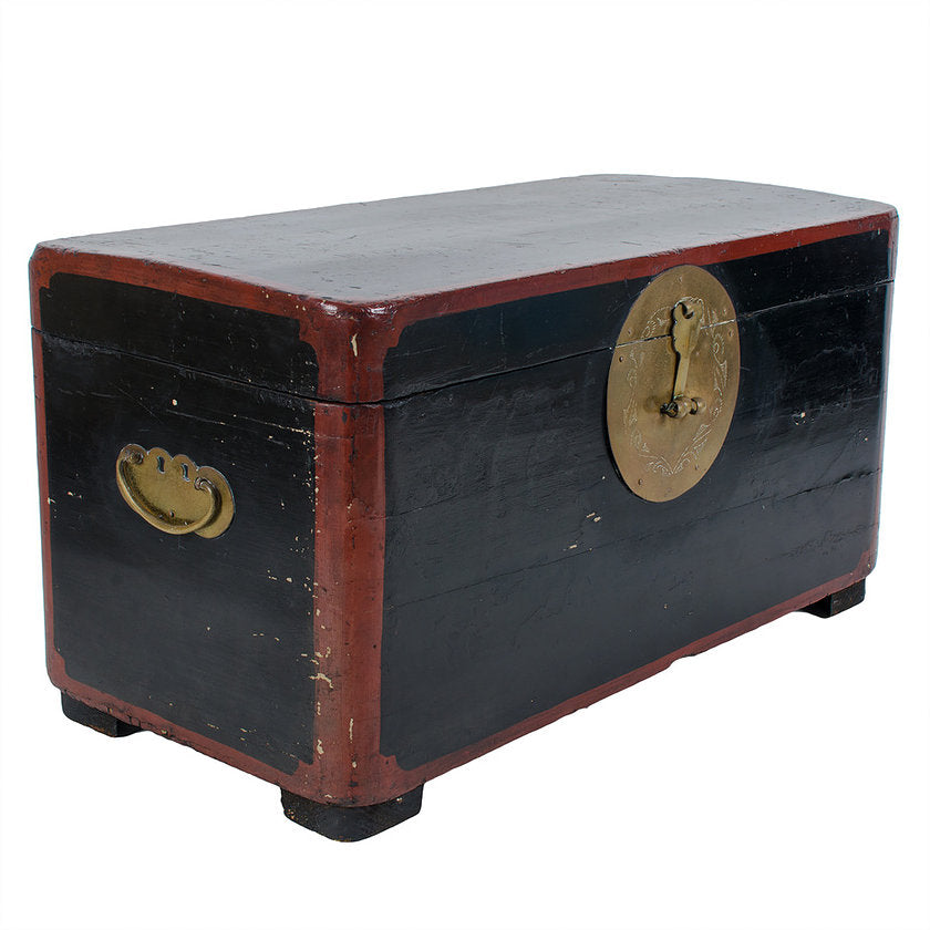 Antique Chinese Lacquered Trunk
