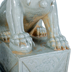 Large Chinese Celadon Ceramic Guardian Lions