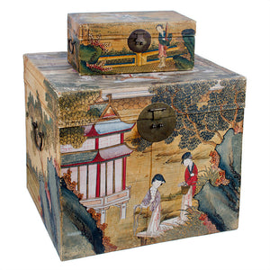 Chinese Qing Dynasty Pigskin Boxes - a Pair