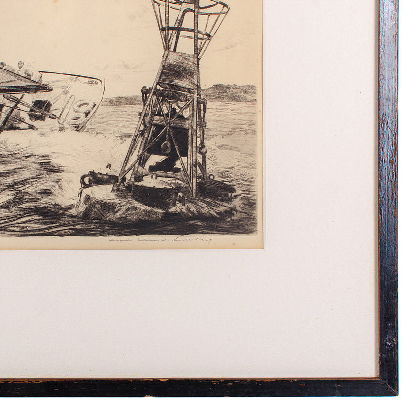 Yngve Edward Soderberg Etching, Ed.85, Nautical Sailing Print
